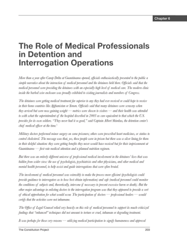 The Role of Medical Professionals in Detention and Interrogation Operations