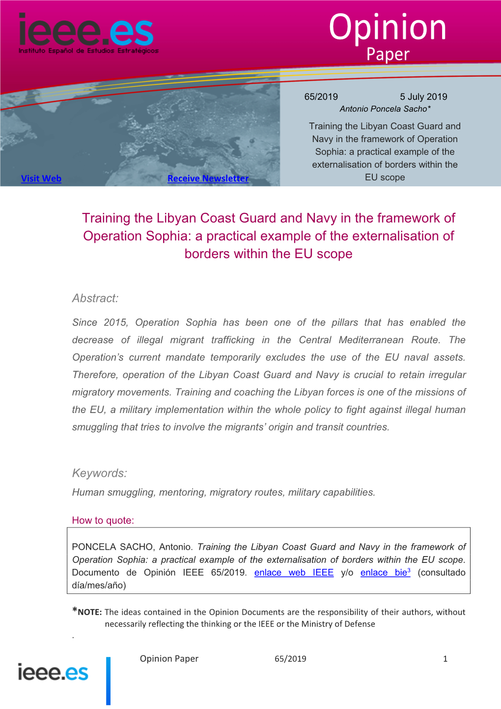 Training the Libyan Coast Guard and Navy in the Framework of Operation