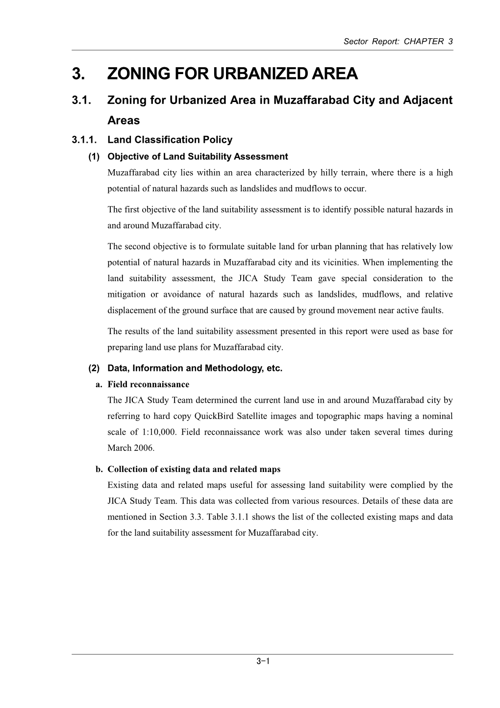 3. Zoning for Urbanized Area