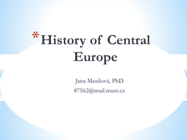 History of Central Europe in the Middle Ages *