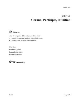Unit 3 Gerund, Participle, Infinitive