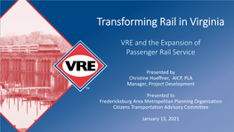 Transforming Rail in Virginia