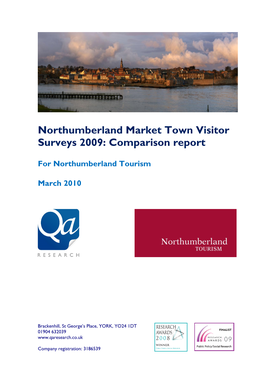 Market Town Welcome Visitor Survey Comparison 2009