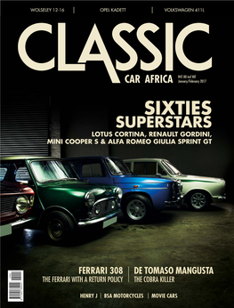Sixties Superstars Lotus Cortina, Renault Gordini, Mini Cooper S & Alfa Romeo Giulia Sprint Gt