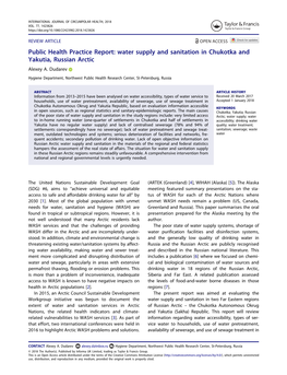 Water Supply and Sanitation in Chukotka and Yakutia, Russian Arctic