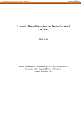 A Normative Theory of International Law Based on New Natural Law Theory Mark Searl
