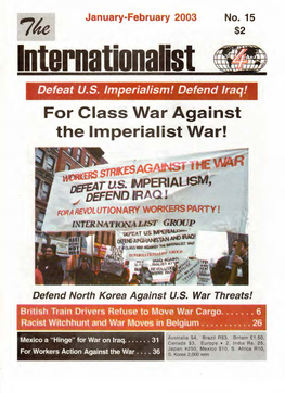 For Class War Against the Imperialist War!