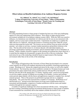 Use of a Tablet Pc and Wireless Connectivity for Effective Lectures