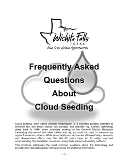 Frequently Asked Questions About Cloud Seeding