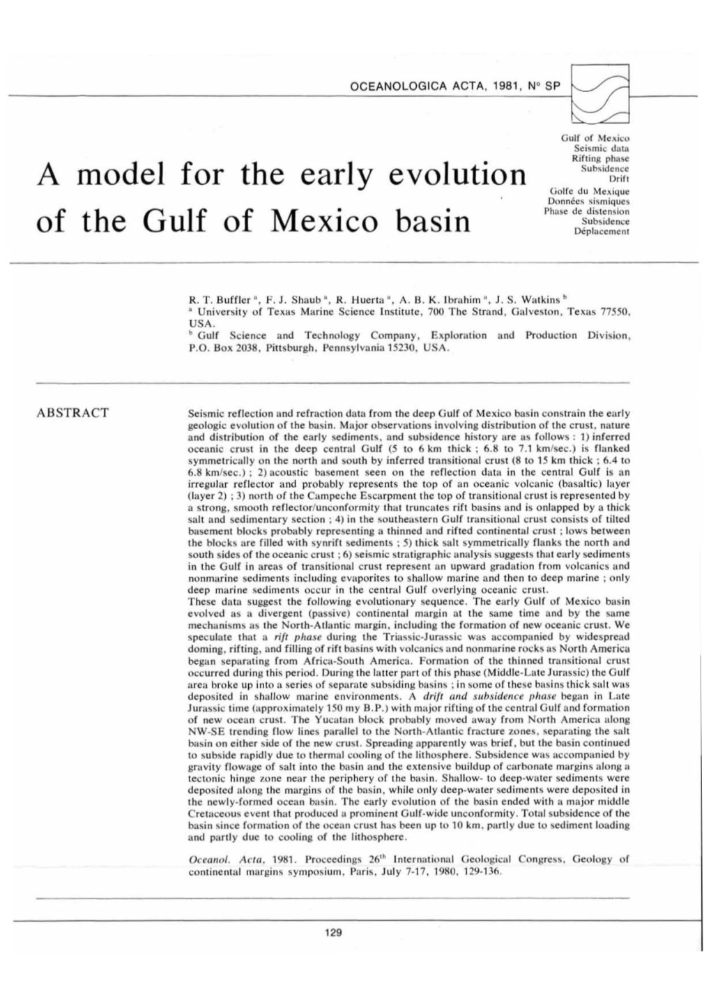 A Model for the Early Evolution of the Gulf of Mexico Basin