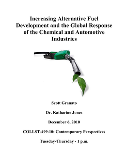 Increasing Alternative Fuel Development and the Global Response of the Chemical and Automotive Industries