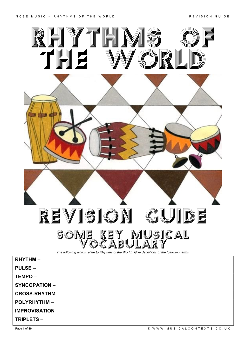 Rhythms of the World Revision Guide