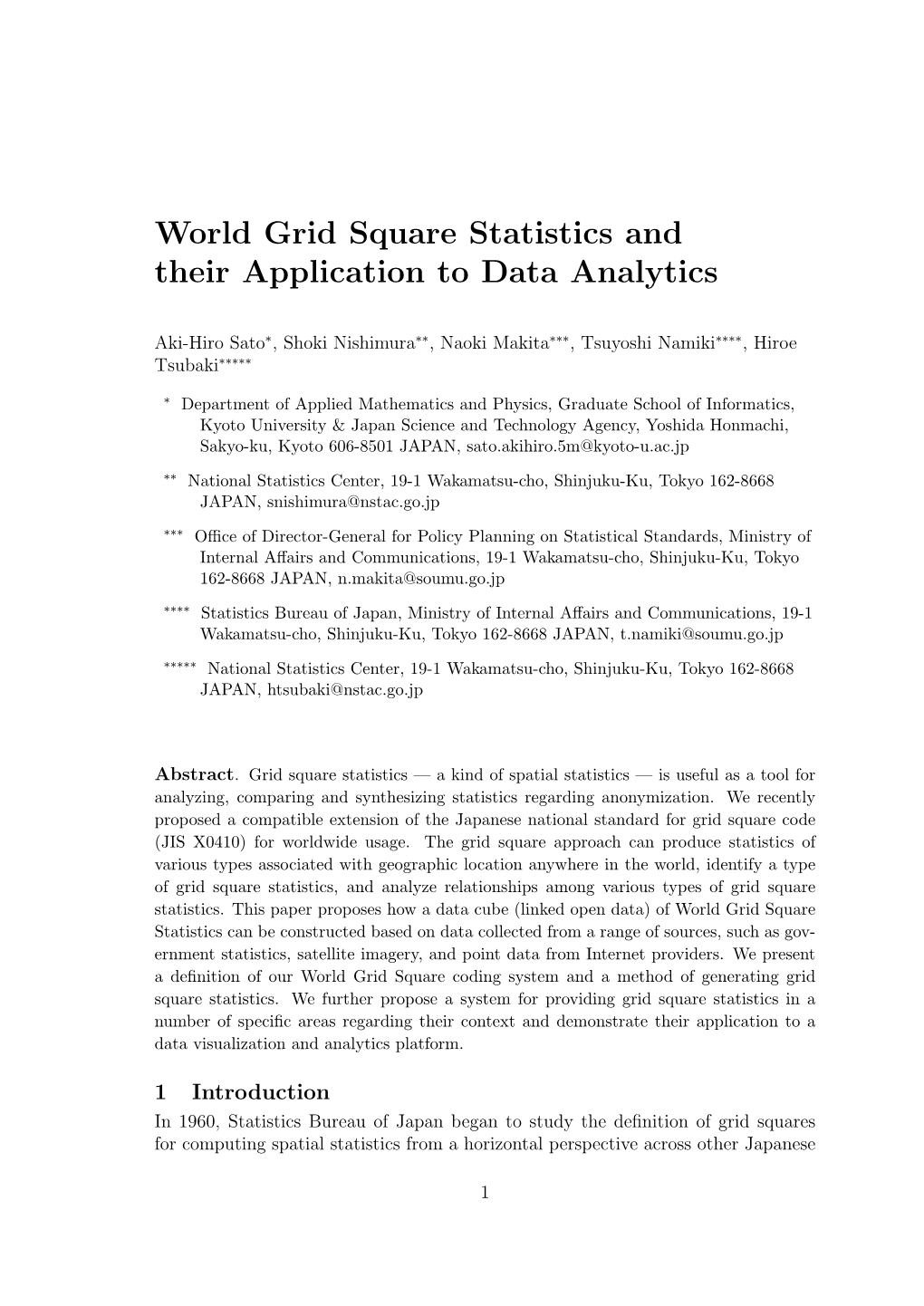 World Grid Square Statistics and Their Application to Data Analytics