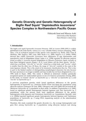Genetic Diversity and Genetic Heterogeneity of Bigfin Reef Squid “Sepioteuthis Lessoniana” Species Complex in Northwestern Pacific Ocean