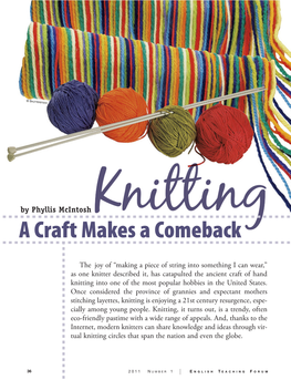 A Craft Makes a Comeback