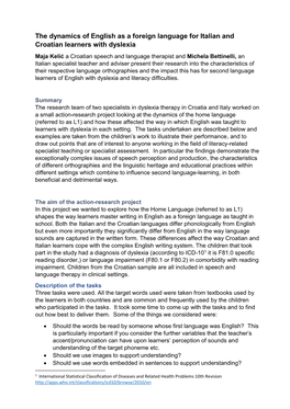 The Dynamics of English As a Foreign Language for Italian and Croatian
