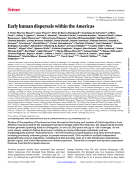 Early Human Dispersals Within the Americas