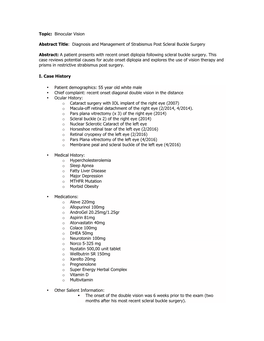 Diagnosis and Management of Strabismus Post Scleral Buckle Surgery