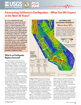 USGS Fact Sheet 2008-3027 2008 How Did Scientists Make This Forecast?