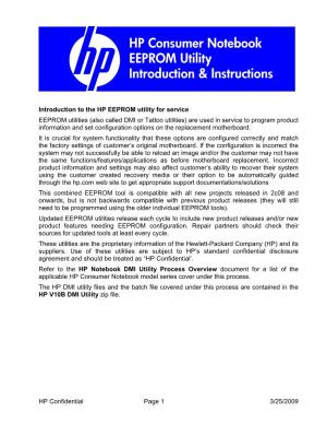 Introduction to New Combined HP EEPROM Utility