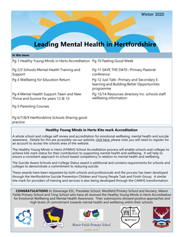 Leading Mental Health in Hertfordshire
