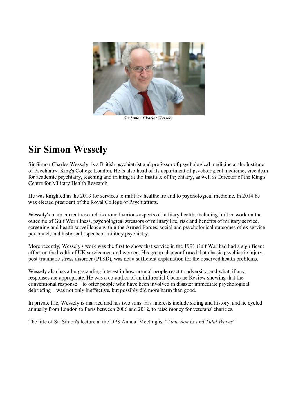 Sir Simon Wessely