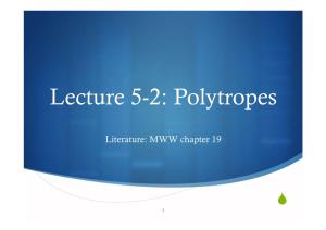 Lecture 5-2: Polytropes