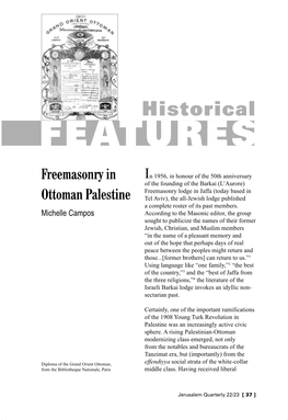 Freemasonry in Ottoman Palestine
