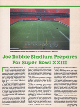 Joerobbie Stadium Prepares for Super Bowl XXIII