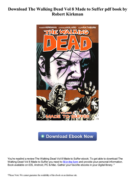 Download the Walking Dead Vol 8 Made to Suffer Pdf Book by Robert Kirkman