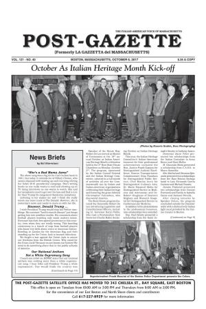October As Italian Heritage Month Kick-Off