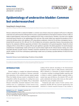 Epidemiology of Underactive Bladder: Common but Underresearched
