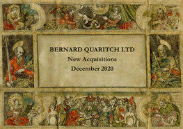 Quaritch December 2020 New Acquisitions