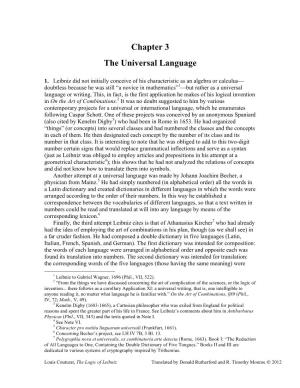 Chapter 3 the Universal Language