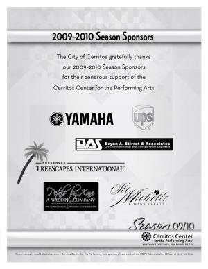 2009–2010 Season Sponsors