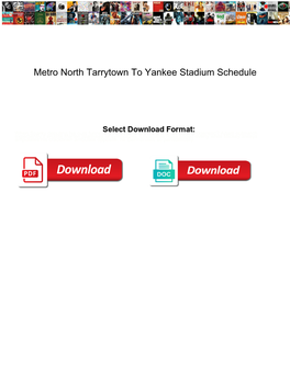 Metro North Tarrytown to Yankee Stadium Schedule