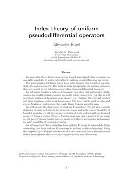 Index Theory of Uniform Pseudodifferential Operators