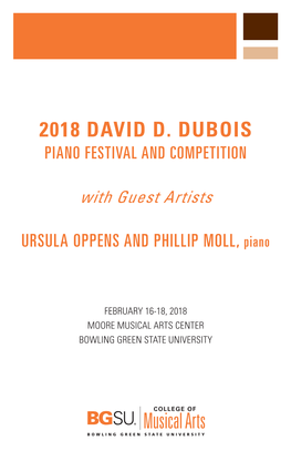 2018 David D. Dubois Piano Festival and Competition