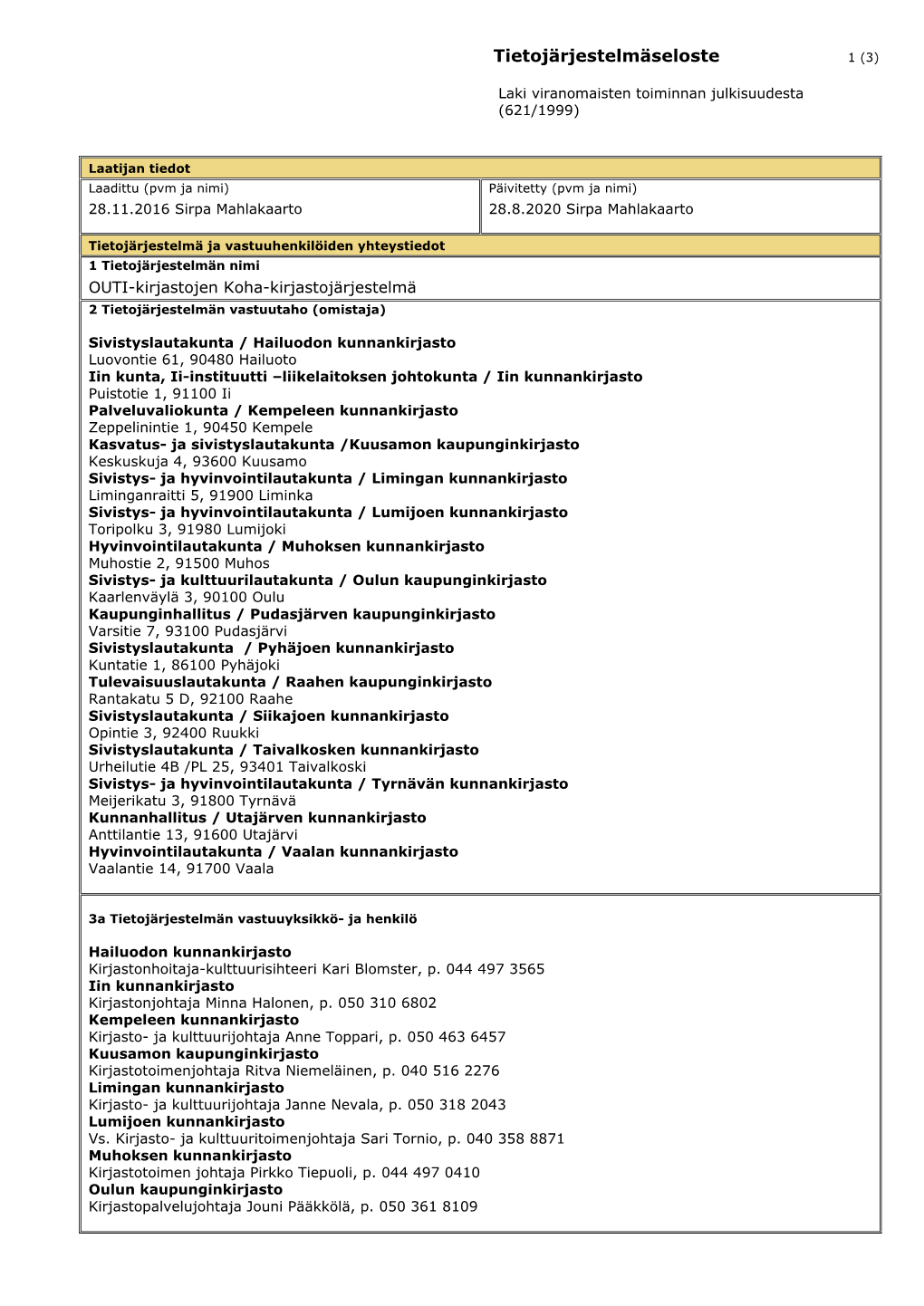 Tietojärjestelmäseloste 1 (3)