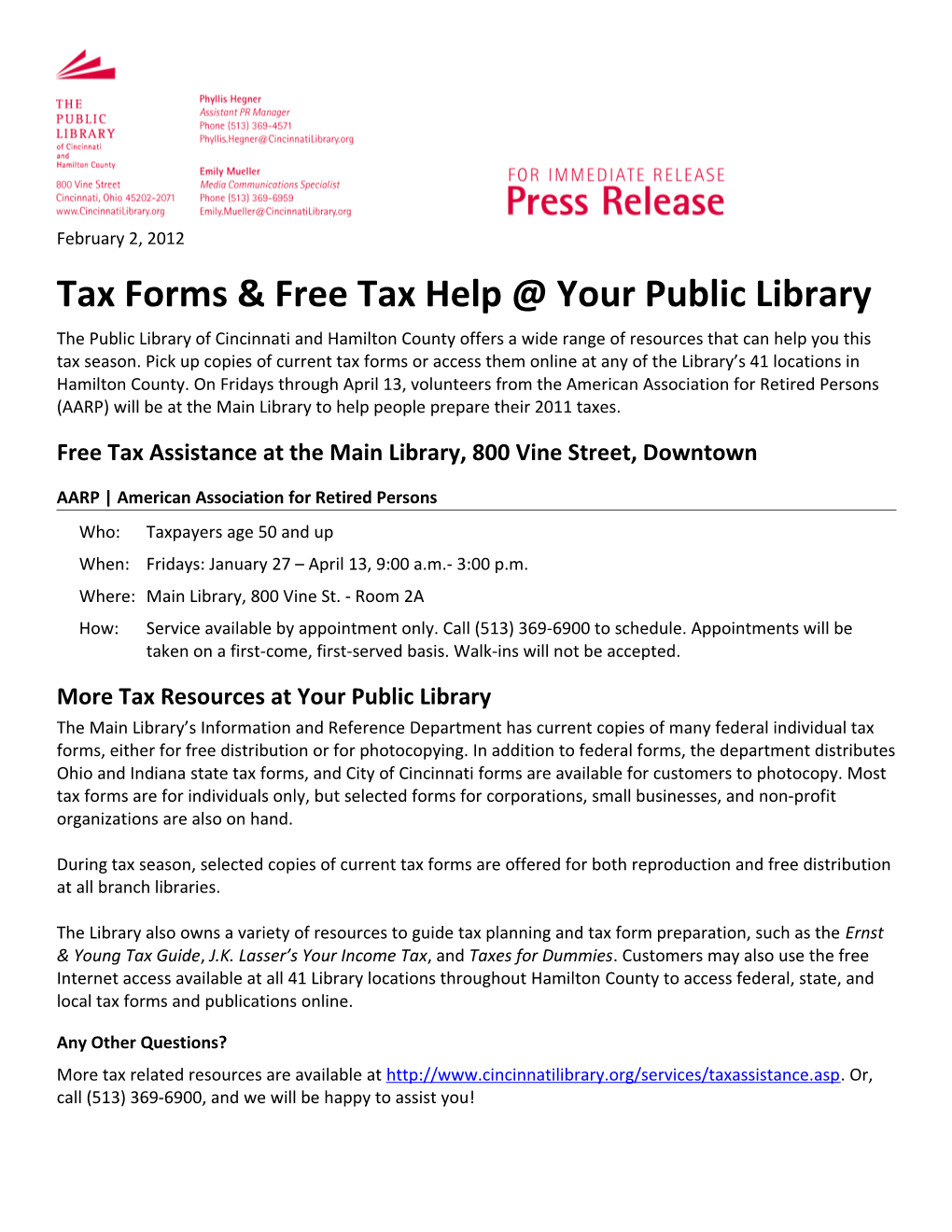 Tax Forms & Free Tax Help Your Public Library