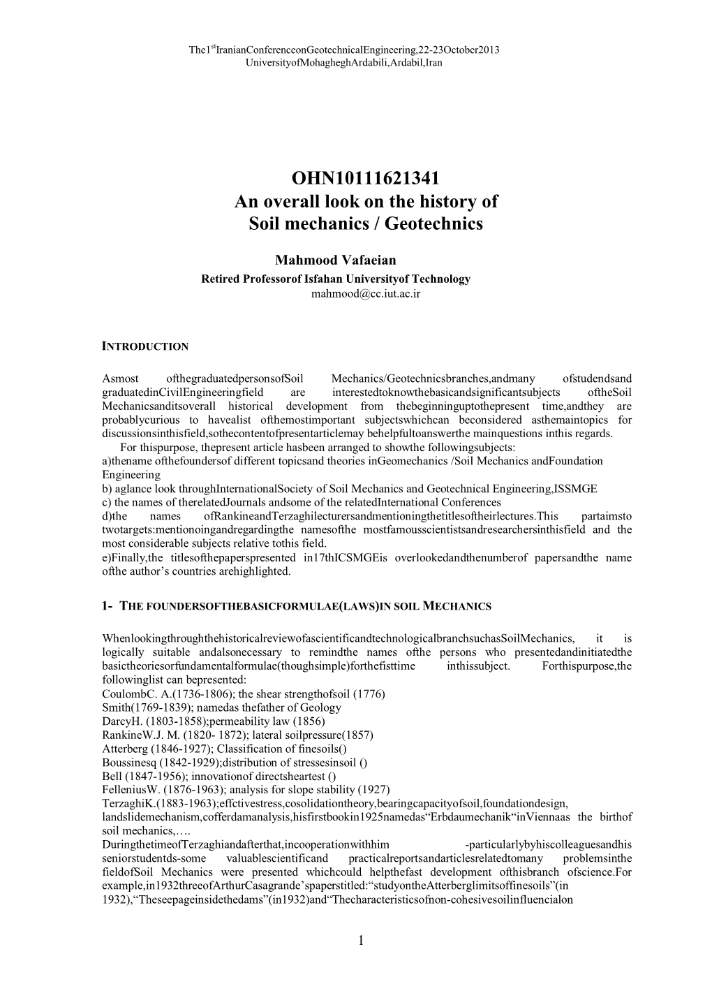 OHN10111621341 an Overall Look on the History of Soil Mechanics / Geotechnics