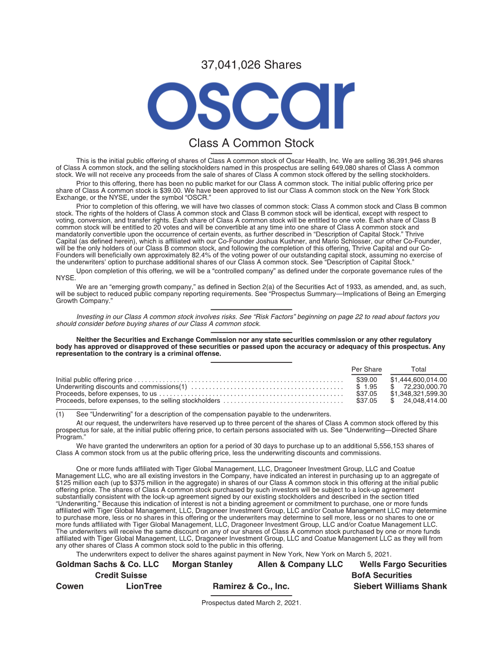 Oscar Health, Inc