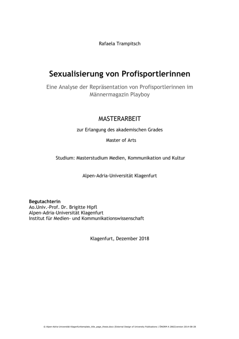 Sexualisierung Von Profisportlerinnen [2.09