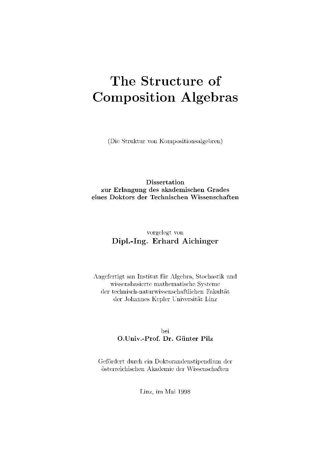 The Structure of Composition Algebras with Constants 