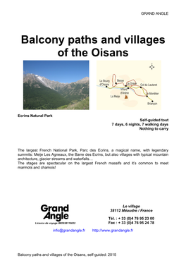 Balcony Paths and Villages of the Oisans