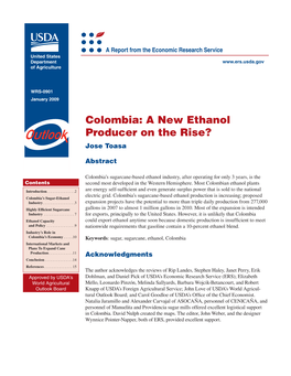 Colombia: a New Ethanol Producer on the Rise? Jose Toasa