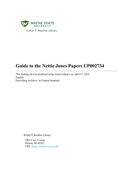 Nettie Jones Papers UP002734