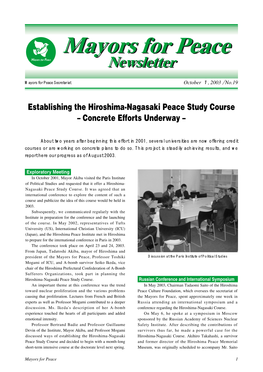 Mayors for Peace Newsletter to Tell His A-Bomb Experience but Was Unable to Attend Due to Promotion Office of the City of Nagasaki, Lectured to This Poor Health