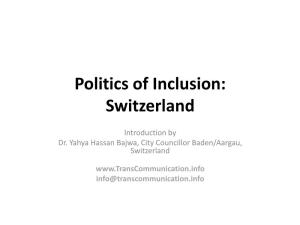 Politics of Inclusion: Switzerland