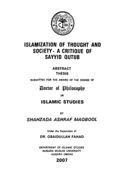 Islamization of Thought and Society- a Critique of Sayyid Qutub